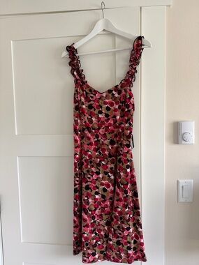 Y2K connected apparel Bright Pink & Black Ruffle Strap Sundress